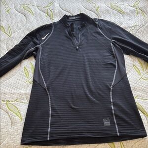 Nike Pro Black and Gray Quarter Zip Shirt